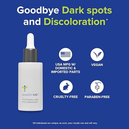 Gundry MD Polyphenol Dark Spot Diminisher Serum 2 Pack of 1oz 30ml