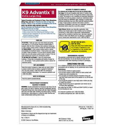 K9 Advantix II Flea Tick & Mosquito Treatment for XL Dogs Over 55 lbs 6 Monthly Supply