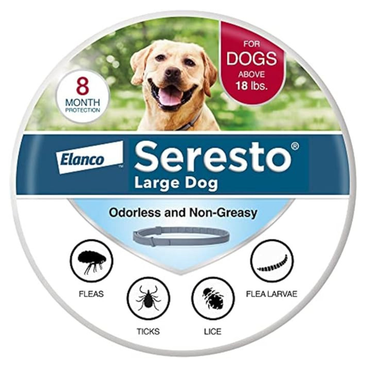 (2 Pack) Seresto® Flea & Tick Collar for Large Dogs Over 18 lbs 8-Month Protection Vet-Recommended