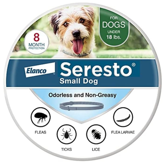 Small Dog Flea & Tick Prevention Collar 8-Month Protection for Dogs Under 18 lbs