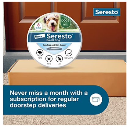 Seresto (2 Pack) Small Dog Flea & Tick Prevention Collar 8-Month Protection for Dogs Under 18 lbs