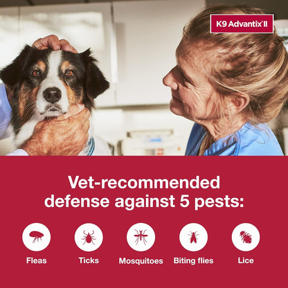 K9 Advantix II Flea Tick & Mosquito Treatment for Large Dogs 21–55 lbs 2 Pack of 6 Month Supply