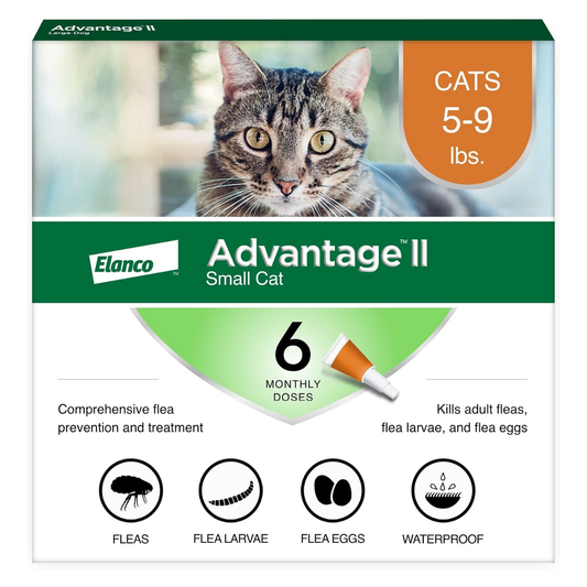 Advantage II Small Cat Flea Treatment 5-9 lbs. 6-Month Supply