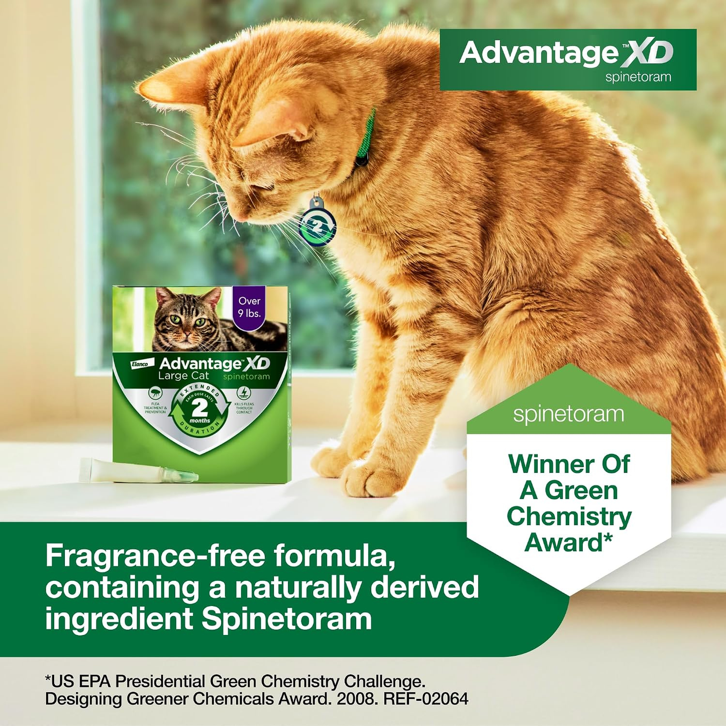 Advantage XD Large Cat Flea Treatment Over 9 lbs. 4 Doses 8-Month Supply