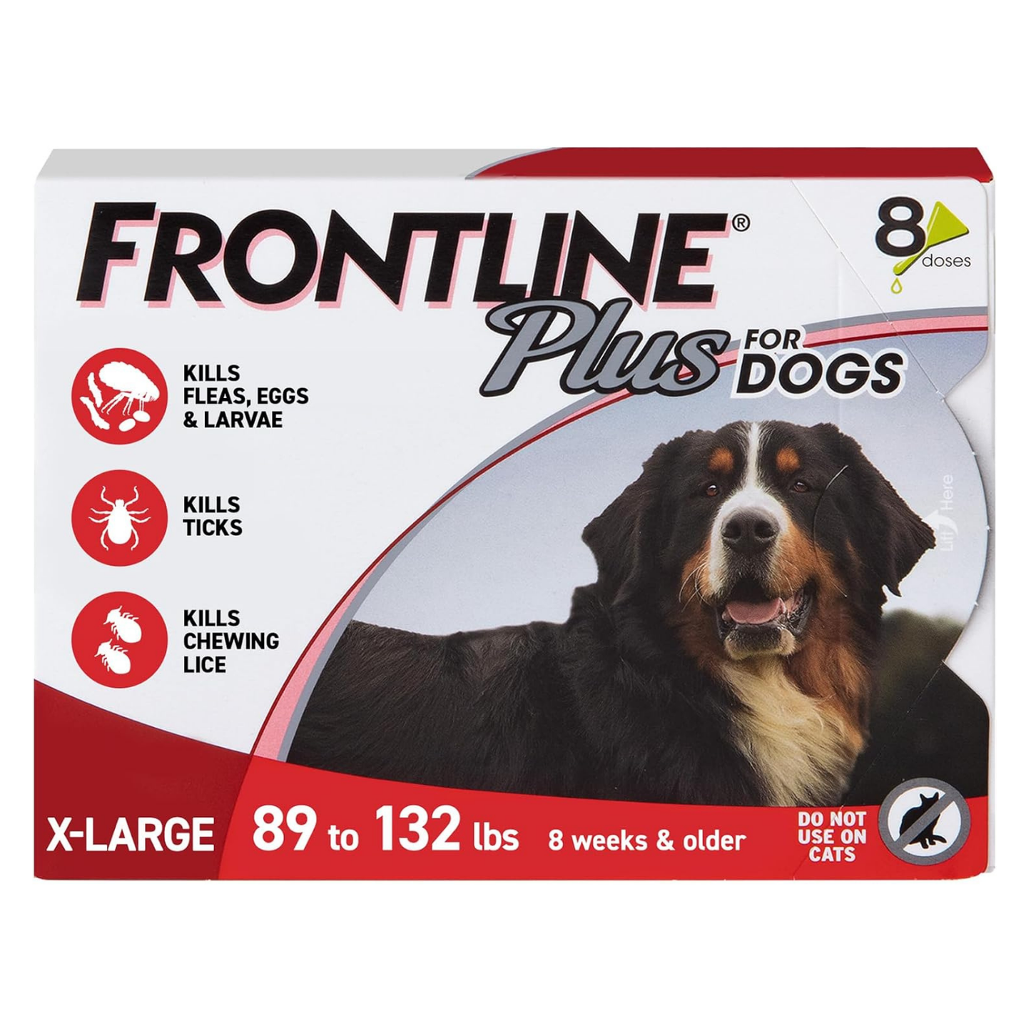Plus X-Large Dog Flea & Tick Treatment 89-132 lbs 8 Doses by Frontline