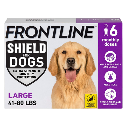 Shield Flea & Tick Treatment for Large Dogs 41-80 lbs 6 Doses by Frontline