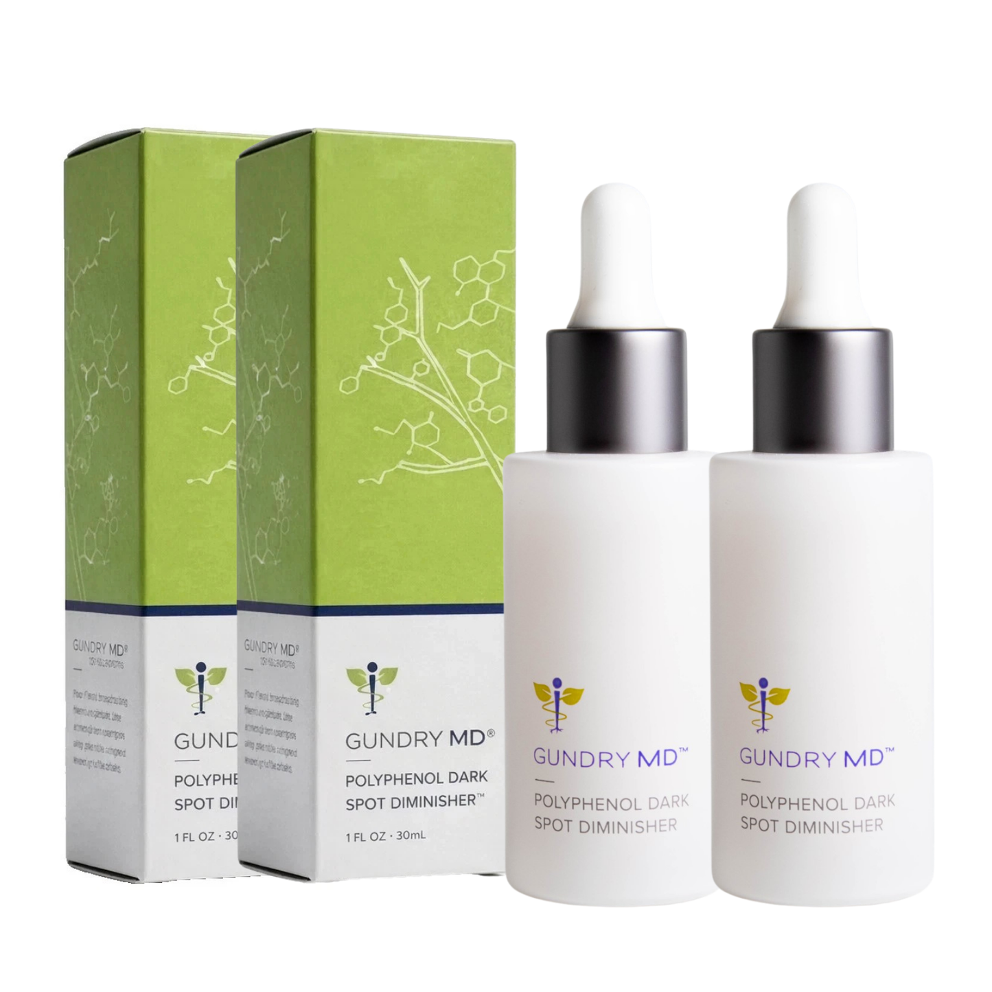 Gundry MD Polyphenol Dark Spot Diminisher Serum 2 Pack of 1oz 30ml